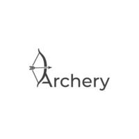 Archery, archer, initial Letter A with bow. Vector outline icon logo template