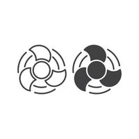 Fan, propeller, ventilation. Vector icon template