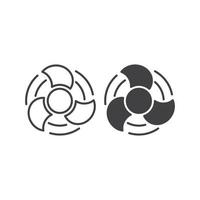 Fan, propeller, ventilation. Vector icon template