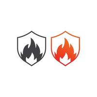 Fire protect, shield. Vector icon template