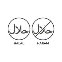 etiqueta halal y haram. plantilla de icono de contorno vectorial vector