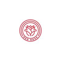 Red rose flower. Vector logo icon template