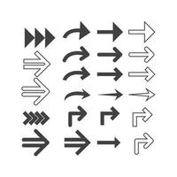 Set of arrows with different style. Vector icon template