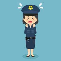 Stock Vector Confused Police Woman