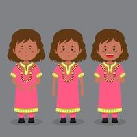 South Africa Character with Various Expression vector
