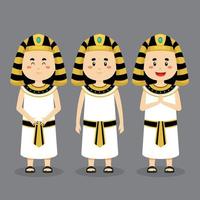 personaje de egipto con varias expresiones vector