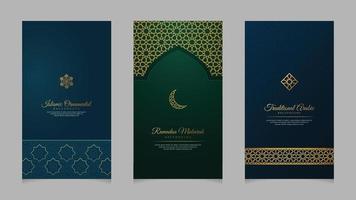 Ramadan Kareem Islamic Realistic Social Media Stories Collection Template vector