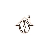 Coffee bean house, coffee shop. Vector logo icon template