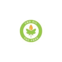 CBD oil THC free label. Vector logo icon template