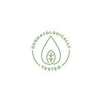Dermatology tested label. Vector icon template