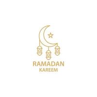 ramadan kareem, luna y linterna. plantilla de icono de logotipo vectorial vector