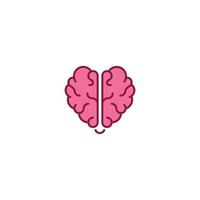 Rational love, brain heart. Vector logo icon template