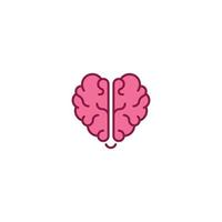 Rational love, brain heart. Vector logo icon template