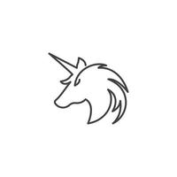 unicornio una línea. plantilla de icono de logotipo vectorial vector