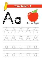 trace letter a for study alphabet vector