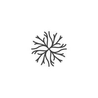 raíz de árbol abstracto o ramita. plantilla de icono de logotipo vectorial vector
