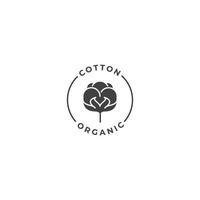 Cotton organic label. Vector logo icon template