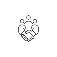 People group deal, Handshake business partners group network. Vector outline icon template