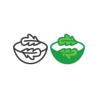 Salad, healthy bowl. Vector logo icon template