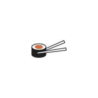 sushi con palillos. plantilla de icono de logotipo vectorial vector