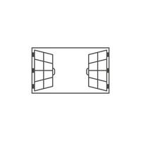Window blank view. Vector outline icon illustration