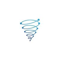 Tech tornado, hurricane, twister. Vector logo icon template