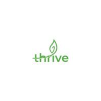 Thrive, fast grow, leaf. Vector logo icon template