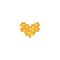 Love honey, bee hive shape heart. Vector logo icon template