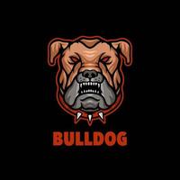 logotipo de la mascota bulldog para juegos deportivos o emblemas vector