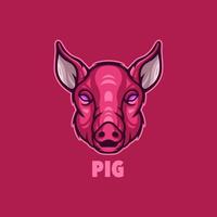 Pig mascot logo for esport gaming or emblems vector