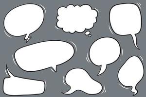 Hand drawn set of speech bubbles isolated . Doodle set element. Vector illustration.