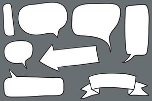 Hand drawn set of speech bubbles isolated . Doodle set element. Vector illustration.