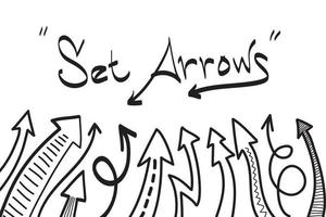 set of hand drawn arrows .Vector doodle design elements. Illustration on white background.for business infographic, banner, web and concept design. vector