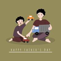 Father and son playing for father day greeting vector