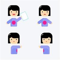 set of cute character showing expression vector