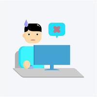 confused office worker illustration vector