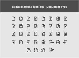 set of thin icon about document types vector