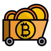 bitcoin gráfico cesta mercado tienda moneda vector