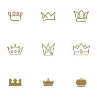 set of luxury crown logo vector template design.