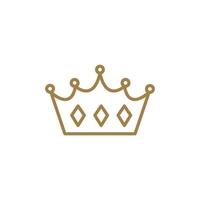 Line art luxury crown logo vector template design.