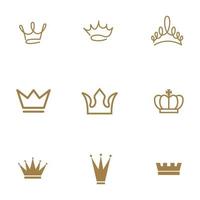 set of luxury crown logo vector template design.