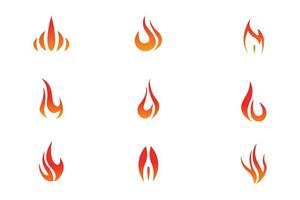 set of fire flames icon. fire flame illustration vector