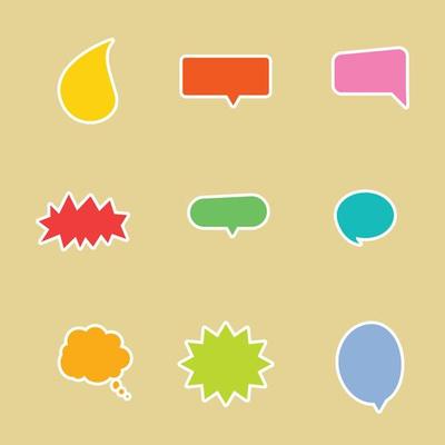 set of colorful speech bubble