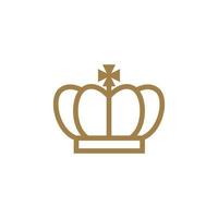 Line art luxury crown logo vector template design.