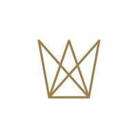 Line art luxury crown logo vector template design.