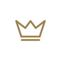 Line art luxury crown logo vector template design.