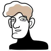 Vector isolated illustration of man in turtleneck.