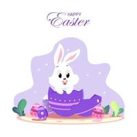 Flat design happy easter day big egg. Flat vector template style Suitable for Web Landing Pages.