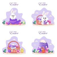 Flat design happy easter day big egg. Flat vector template style Suitable for Web Landing Pages.