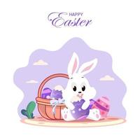 Flat design happy easter day big egg. Flat vector template style Suitable for Web Landing Pages.